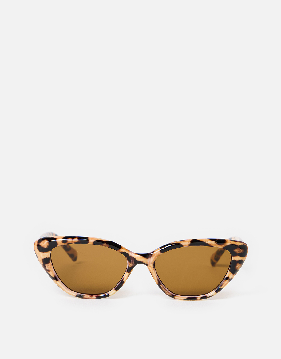 Brown Animal Print Cat Eye Sunglasses